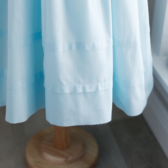 Strasburg Dress Smocked Sleeveless RARE Aqua Blue Pink Accents Spring Summer - Picture 5 of 7